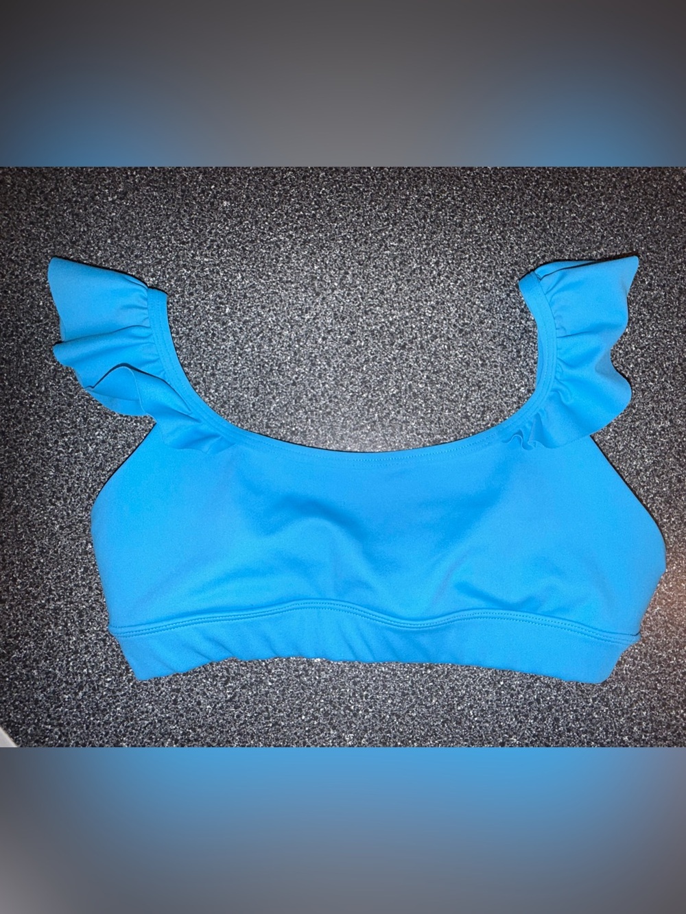 Jo & Jax Teal Ruffle Shoulder Dane Bra Top Size Youth X-Large